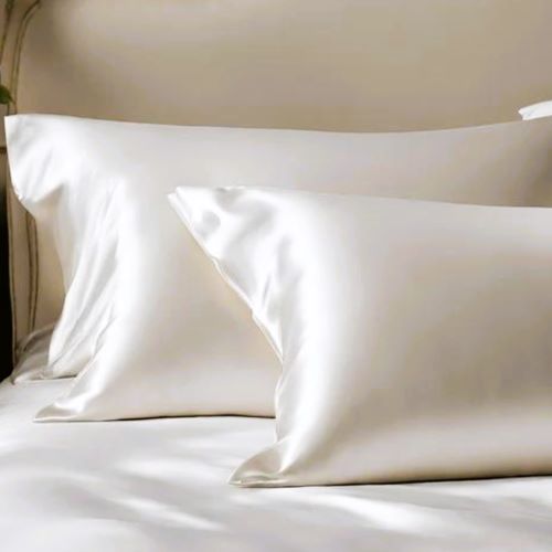 Silk Pillowcase on Bed
