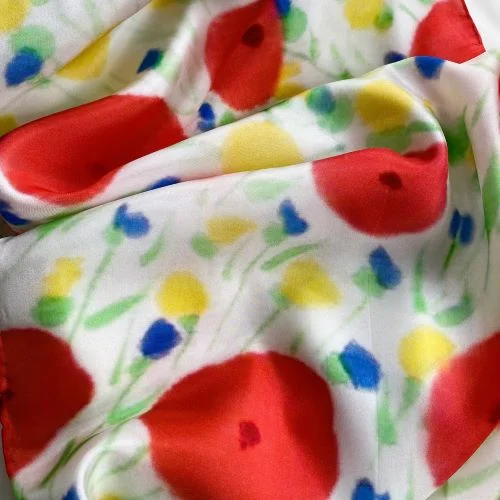 Poppies silk scarf from SilkGifts Ireland Watercolours on Silk Collection