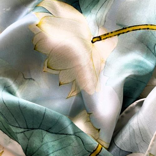 Irish Silk Scarf-Waterlily a Luxury Gift